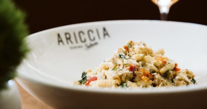 Pasta served in an Ariccia bowl
